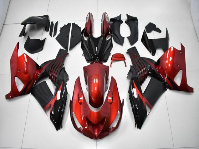 ABS 2006-2011 Red Black Kawasaki ZX14R ZZR1400 Motorcycle Fairing Kits UK