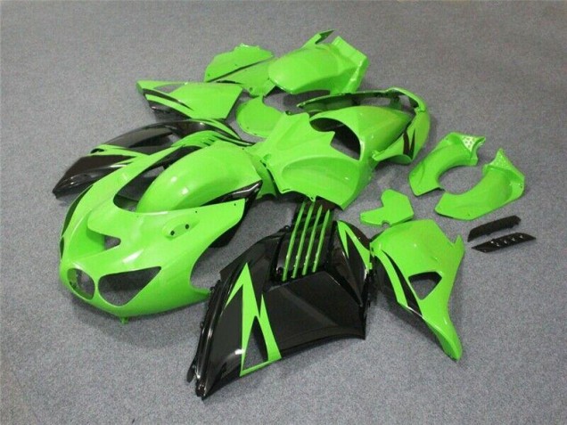 ABS 2006-2011 Green Black Kawasaki ZX14R ZZR1400 Bike Fairings UK