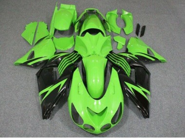 ABS 2006-2011 Green Black Kawasaki ZX14R ZZR1400 Bike Fairings UK