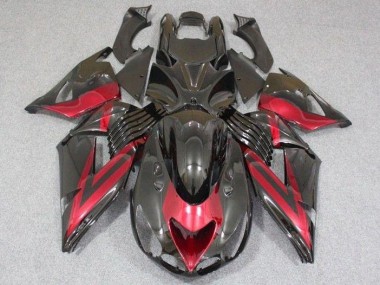 ABS 2006-2011 Black Red Kawasaki ZX14R ZZR1400 Bike Fairings UK