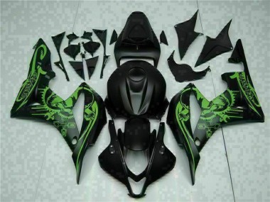 ABS 2007-2008 Black Green Honda CBR600RR Motorcycle Fairing Kits UK