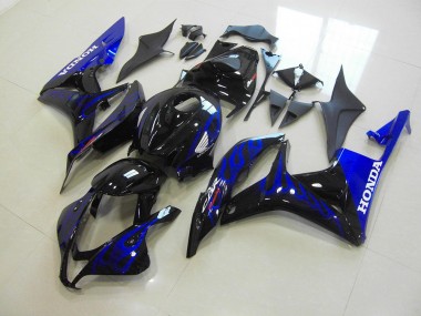 ABS 2007-2008 Black Blue Flame Honda CBR600RR Motorbike Fairings UK