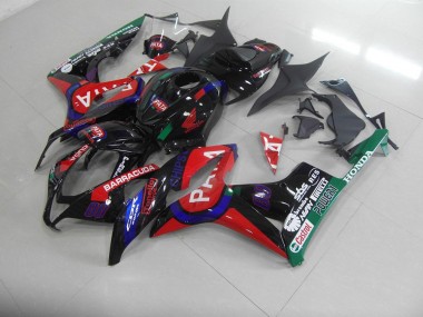 ABS 2007-2008 Black Red Pata Honda CBR600RR Motorcycle Fairings Kits UK