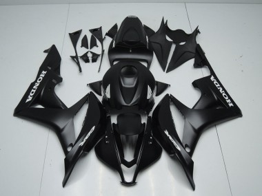 ABS 2007-2008 Matte Black with White Sticker Honda CBR600RR Motorcycle Fairings Kit UK