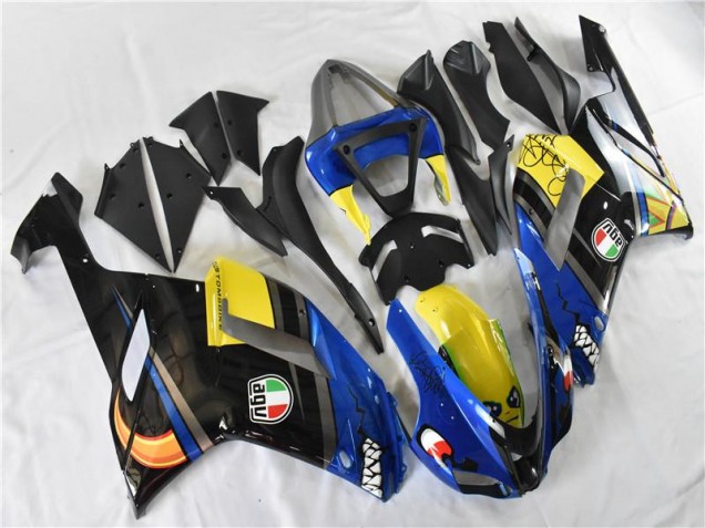 ABS 2007-2008 Blue Shark Kawasaki ZX6R Replacement Motorcycle Fairings UK