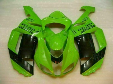 ABS 2007-2008 Green Black Dunlop Kawasaki ZX6R Motorbike Fairing Kits UK