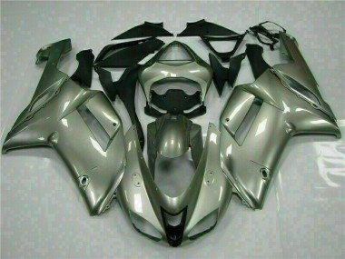 ABS 2007-2008 Silver Kawasaki ZX6R Motorcycle Fairings Kits UK