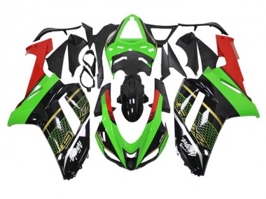 ABS 2007-2008 Green Black Kawasaki ZX6R Motorcycle Fairing Kit UK