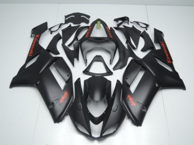 ABS 2007-2008 Matte Black with Red Sticker Kawasaki ZX6R Motorbike Fairing UK