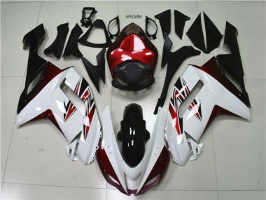 ABS 2007-2008 White Black Red Kawasaki ZX6R Motorbike Fairings UK