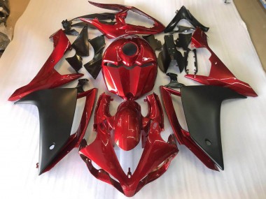 ABS 2007-2008 Matte Black Red Yamaha YZF R1 Motorbike Fairing Kits UK