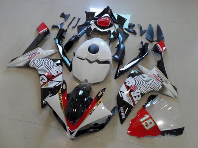 ABS 2007-2008 Black White Red Yamaha YZF R1 Motor Fairings UK