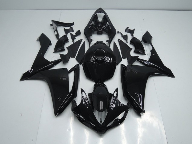 ABS 2007-2008 Glossy Black Yamaha YZF R1 Motorcycle Fairing Kit UK