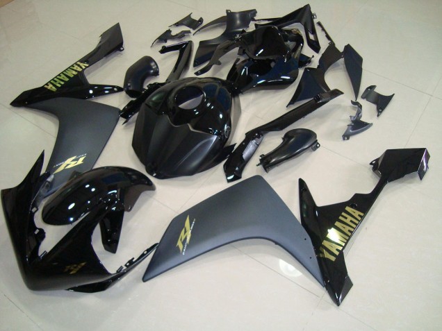 ABS 2007-2008 Matte Black Gold Yamaha YZF R1 Bike Fairings UK