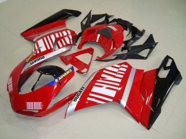 ABS 2007-2014 Red White Ducati 848 1098 1198 Motorcylce Fairings UK