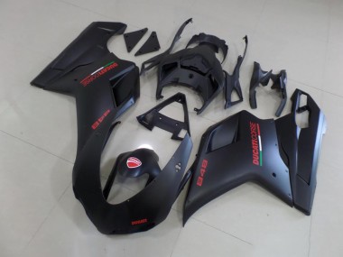 ABS 2007-2014 Matte Black Red Sticker Ducati 848 1098 1198 Bike Fairing UK