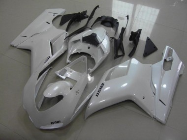 ABS 2007-2014 Pear White Black Decals Ducati 848 1098 1198 Motor Fairings UK