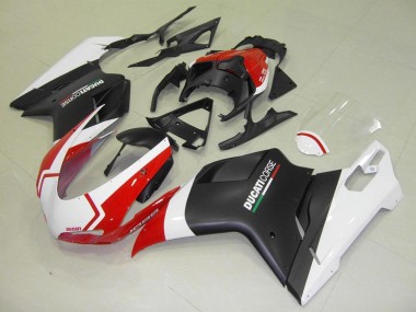 ABS 2007-2014 Matte Black White Red Ducati 848 1098 1198 Motorcycle Fairing Kit UK