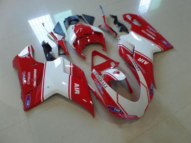 ABS 2007-2014 Red and White Air Ducati 848 1098 1198 Motorbike Fairing UK