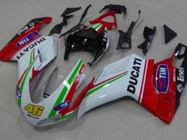 ABS 2007-2014 Red White Yellow 46 Ducati 848 1098 1198 Bike Fairings UK