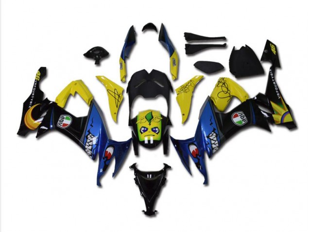 ABS 2008-2010 Blue Shark Kawasaki ZX10R Bike Fairings UK