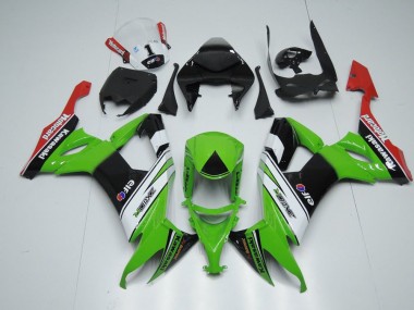 ABS 2008-2010 White Black and Green Kawasaki ZX10R Motorcycle Fairing Kits UK