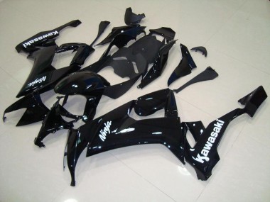 ABS 2008-2010 Glossy Black with White Sticker Kawasaki ZX10R Motorcycle Fairing Kit UK