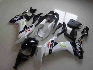 ABS 2008-2010 White Monster Kawasaki ZX10R Bike Fairings UK