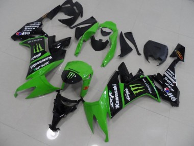 ABS 2008-2010 Green and Black Monster Kawasaki ZX10R Motorbike Fairing UK