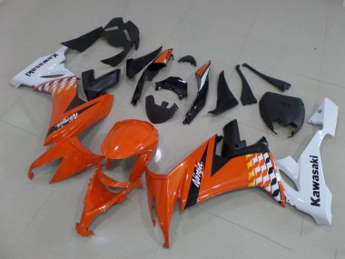 ABS 2008-2010 Orange and White Kawasaki ZX10R Motorcycle Bodywork UK