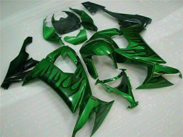 ABS 2008-2010 Green Flame Kawasaki ZX10R Bike Fairings UK