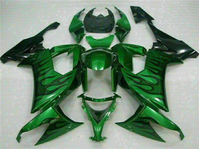 ABS 2008-2010 Green Flame Kawasaki ZX10R Bike Fairings UK