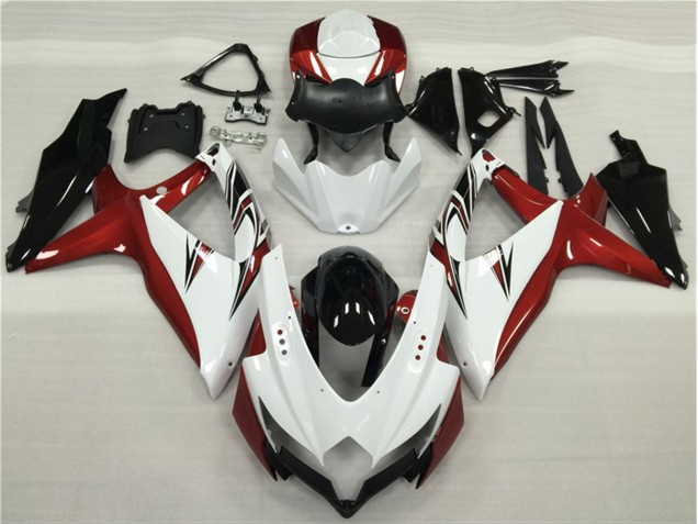 ABS 2008-2010 White Red Black Suzuki GSXR 600/750 Motor Fairings UK