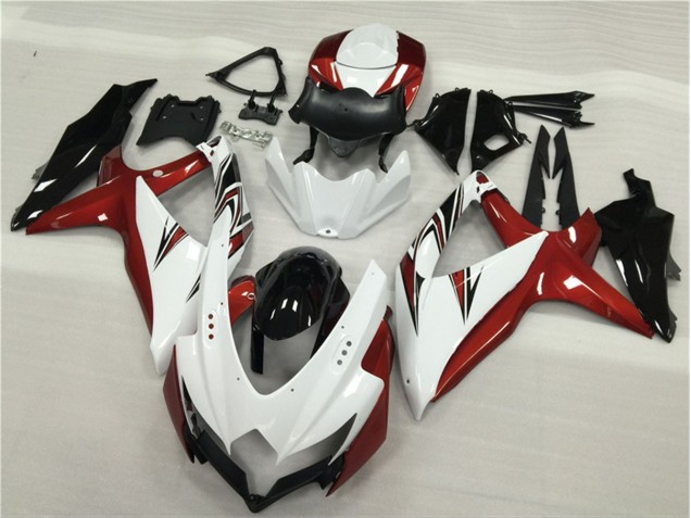 ABS 2008-2010 White Red Black Suzuki GSXR 600/750 Motor Fairings UK