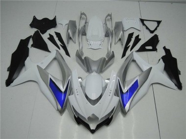 ABS 2008-2010 White Silver Blue Suzuki GSXR 600/750 Motorcycle Fairings Kit UK