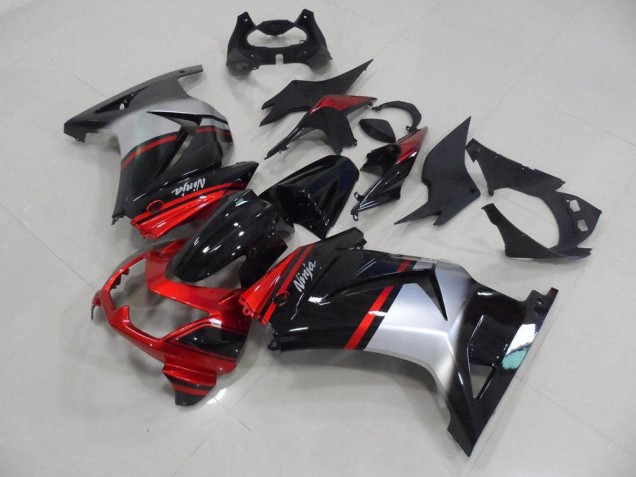 ABS 2008-2012 Candy Red Black Silver Kawasaki ZX250R Motorcycle Fairing UK