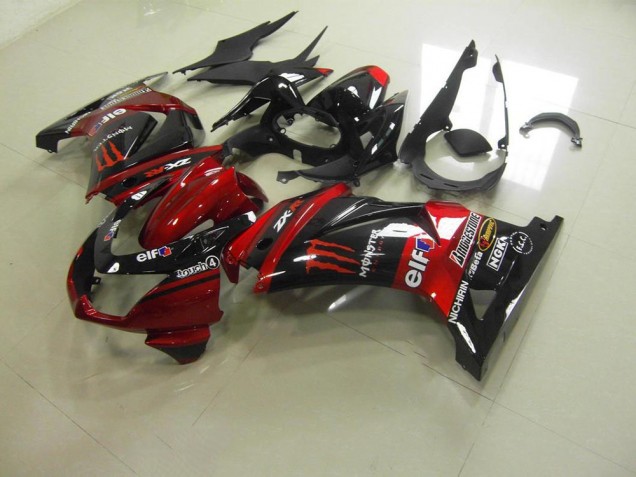 ABS 2008-2012 Candy Red Monster Kawasaki ZX250R Motorbike Fairing UK