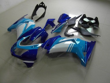 ABS 2008-2012 Light and Dark Blue Kawasaki ZX250R Bike Fairing Kit UK