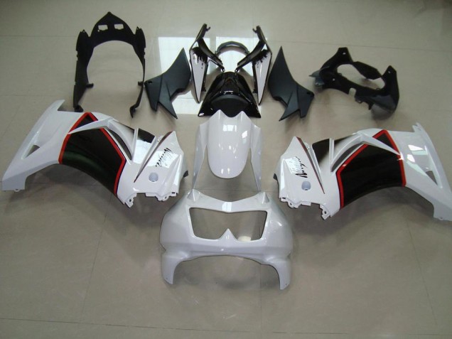 ABS 2008-2012 Pearl White Black Kawasaki ZX250R Motorcyle Fairings UK