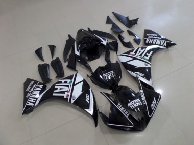 ABS 2009-2011 Black White Fiat Yamaha YZF R1 Motorcycle Fairing Kit UK