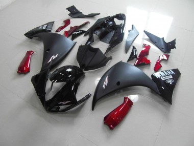 ABS 2009-2011 Matte Black Red Yamaha YZF R1 Motorcycle Replacement Fairings UK