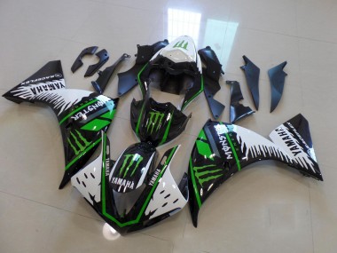 ABS 2009-2011 White Green Big Monster Yamaha YZF R1 Motor Fairings UK