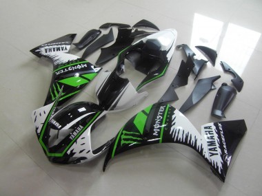 ABS 2009-2011 White Green Monster Yamaha YZF R1 Motorcycle Fairings Kit UK