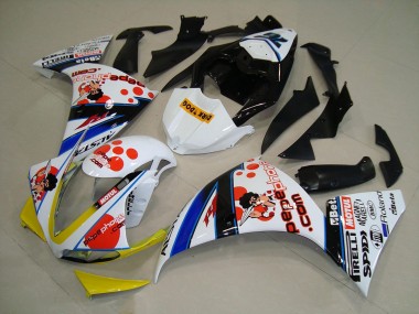 ABS 2009-2011 White Black Pepe Phone Yamaha YZF R1 Motorcycle Fairing Kits UK