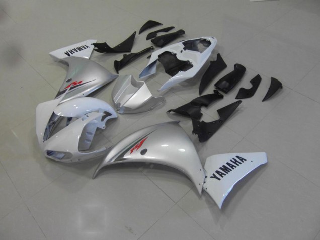 ABS 2009-2011 White Silver Yamaha YZF R1 Motorcycle Fairing Kit UK