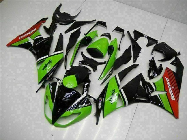 ABS 2009-2012 Green Black Red Kawasaki ZX6R Bike Fairing UK