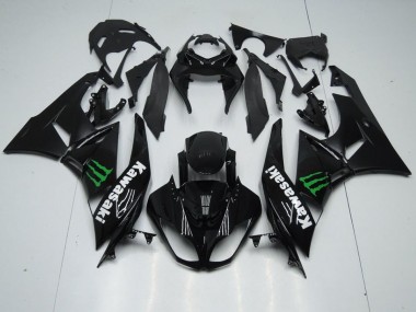 ABS 2009-2012 Black with Monster Kawasaki ZX6R Replacement Motorcycle Fairings UK