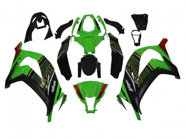 ABS 2011-2015 Green Black Kawasaki ZX10R Bike Fairing UK