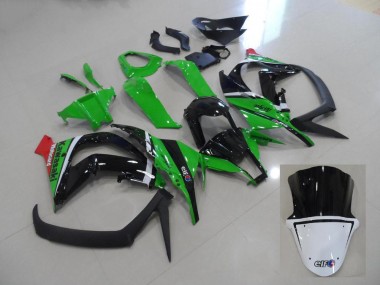 ABS 2011-2015 Green and Black Kawasaki ZX10R Motorcycle Fairings Kits UK