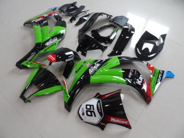 ABS 2011-2015 Green Black with Number 66 Kawasaki ZX10R Motorcyle Fairings UK